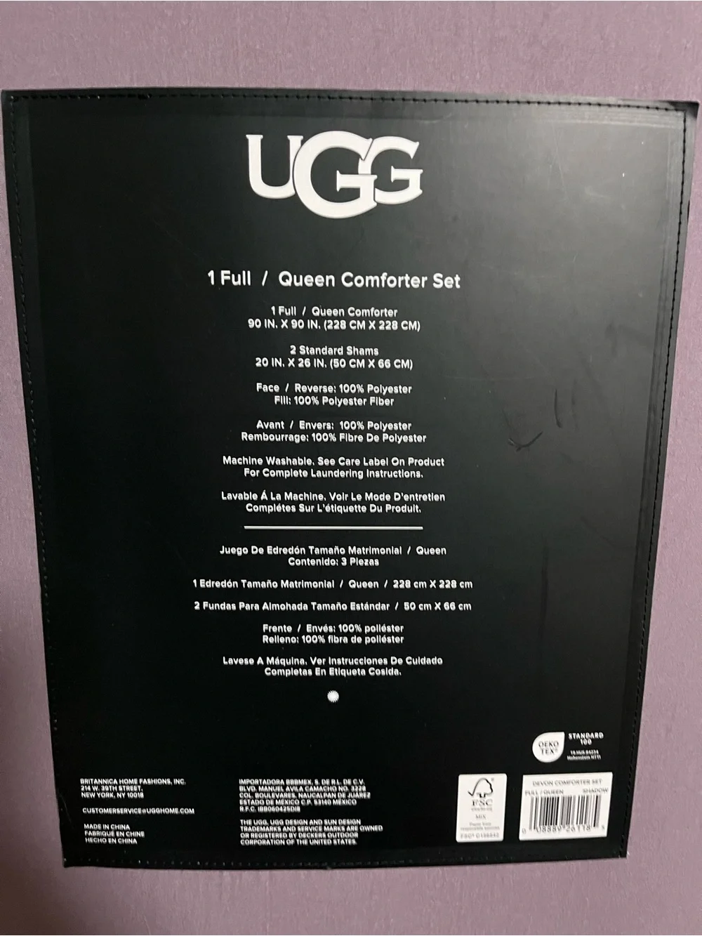 UGG Devon Full/Queen Comforter Set - dusty Mauve